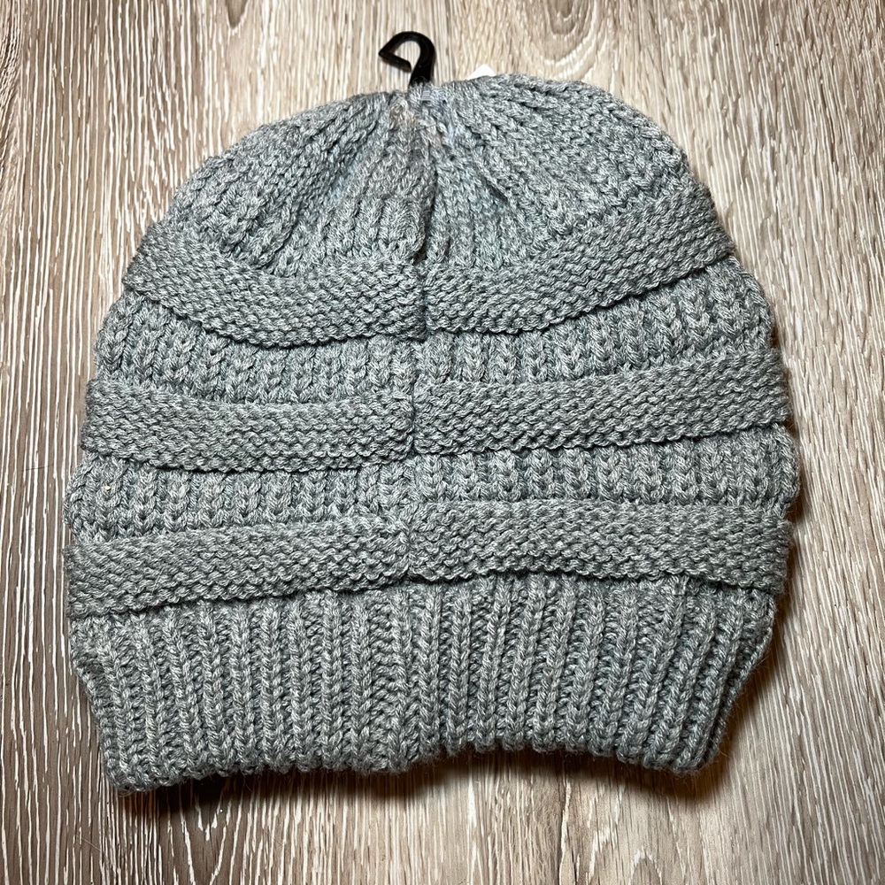 C.C Gray Cable-Knit Winter Hat - Picture 2 of 5
